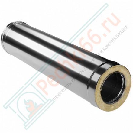 Сэндвич труба для дымохода L=1000 (НЕРЖ-321/0,8-НЕРЖ-439/0,5) d-180/260 (Дымок-Lux)