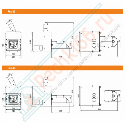 Пеллетная горелка ZOTA Fox 43 (горелка+ПУ+механизм+бункер 200 литров)