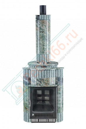 Дровяная банная печь Макси ПФ "Жадеит перенесённый рисунок + жадеит бучардированный" (Ферингер)