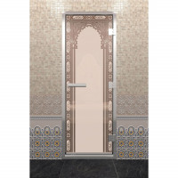 Стеклянная дверь DoorWood «Хамам Восточная Арка Бронза матовая» 190х70 (по коробке)