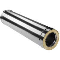 Сэндвич труба для дымохода L=1000 (НЕРЖ-321/0,8-НЕРЖ-439/0,5) d-300/380 (Дымок-Lux)