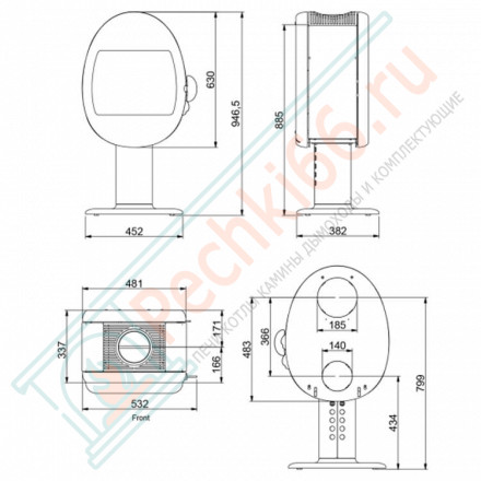 Печь-камин Scan 66-2 Pedestal GWH (Scan)