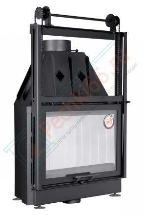 Каминная топка Экокамин Альфа 800 K с контргрузом белый шамот