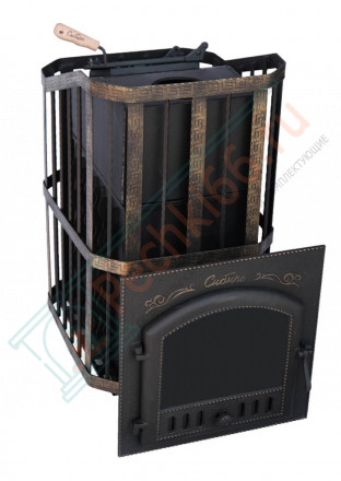 Банная печь "Сибирь-40" (дверка 545х545) с закрытой каменкой (Сибирь-Премиум)