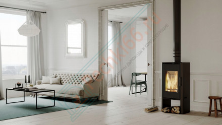 Печь-камин Solum Log, красная сталь (Defro-Home) 9кВт