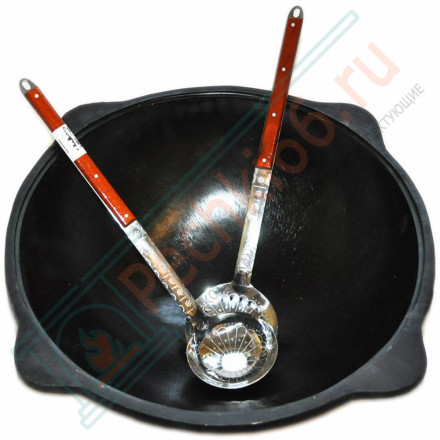 Узбекский казан с крышкой сковородой, плоское дно 12 л. (Наманган DAVR METALL)