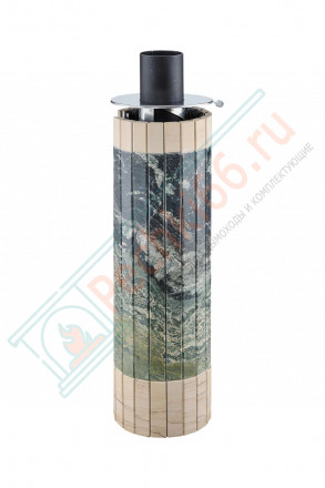 Дымоход - экономайзер Жадеит перенесённый рисунок + Окаменевшее дерево, d-115, L=1000 мм (Feringer)