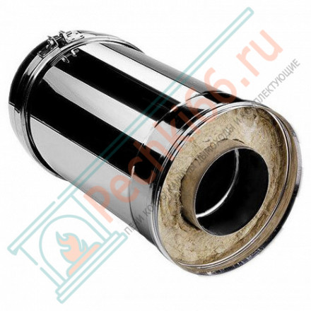 Сэндвич труба V50R с изол L=250 (AISI-321/0,5-ОЦИНК-RAL/0,5) d-104/200 (Вулкан)