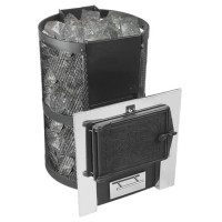 Печь для бани Кольчуга 9-14, с чугунной дверцей, со стеклом (Термофор) до 14 м3