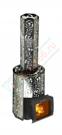 Дровяная банная печь Grill'D Violet Short Window Max (Камень колотый 100 кг)