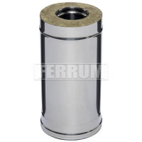 Сэндвич труба для дымохода L=0,5м (НЕРЖ-430/0,8-ОЦИНК/0,5) d-120/200 (Ferrum HF-Z)