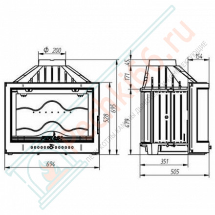 Чугунная топка 720 PRISMA (Ferlux)