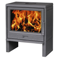 Чугунная печь-камин Barun, серая (Plamen)