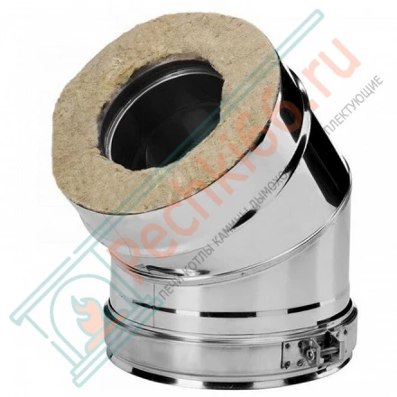 Отвод 45° V50R с изол (AISI-310S/0,8-ОЦИНК-RAL/0,5) d-115/215 (Вулкан-Cerablanket)