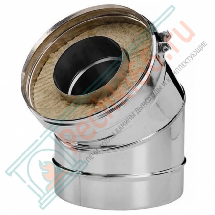 Отвод 45° V50R с изол (AISI-310S/0,8-ОЦИНК-RAL/0,5) d-115/215 (Вулкан-Cerablanket)