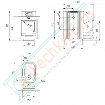 Печь для бани Сибирь-20 ЛРК Профи Панорама (2.0) с Т/О (Теплодар)