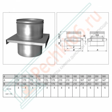 Опора без изол (AISI-304/0,5мм) d-104 (Вулкан)
