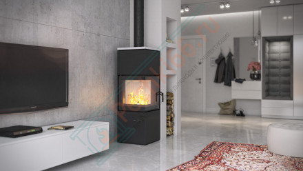 Печь-камин Quadroom, золотая сталь (Defro-Home) 9,6кВт