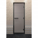 Дверь для хамама в черном профиле, сатин 2100x800 мм (DoorWood) Дверь для хамама в черном профиле, сатин 2100x800 мм (DoorWood)