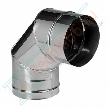 Отвод 90° без изол (НЕРЖ-321/0,8) d-200 (Дымок-Lux)