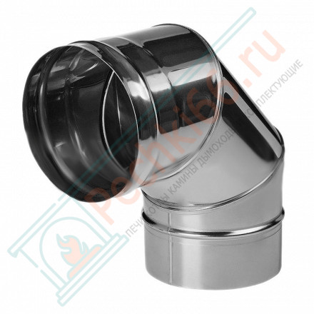 Отвод 90° без изол (НЕРЖ-321/0,8) d-200 (Дымок-Lux)