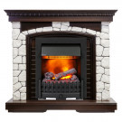 Электрический Каминокомплект Glasgow - Темный дуб / Белый с очагом Danville Black FB2 Электрический Каминокомплект Glasgow - Темный дуб / Белый с очагом Danville Black FB2