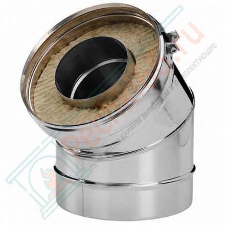 Отвод 45° V50R с изол (AISI-321/0,8-AISI-304/0,5) d-160/260 (Вулкан-Cerablanket)