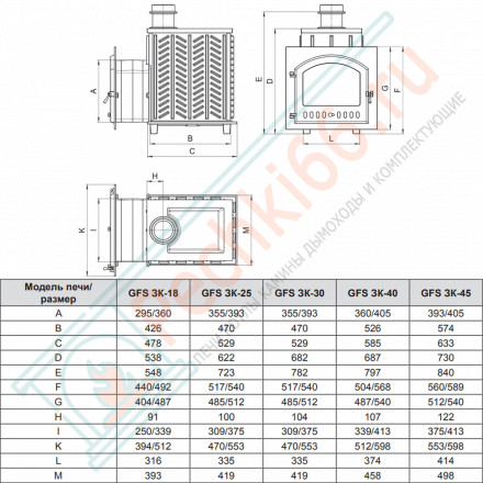 Чугунная печь для бани Гефест GFS-ЗК 30 (П2) (ТехноЛит)