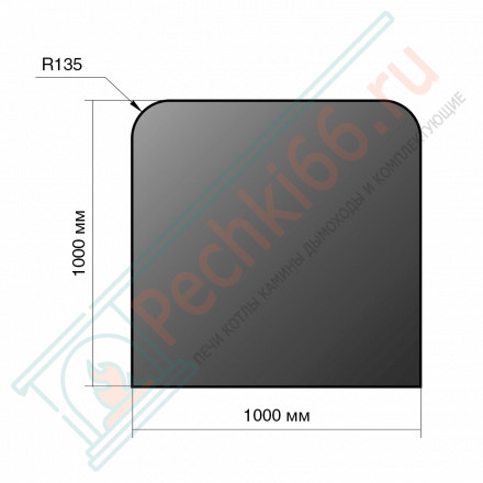 Притопочный лист 1000*1000*2 R135, чёрный, 2мм (Везувий)