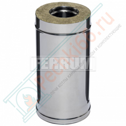 Сэндвич труба для дымохода L=0,5м (НЕРЖ-430/0,8-НЕРЖ-430/0,5) d-200/280 (Ferrum HF)