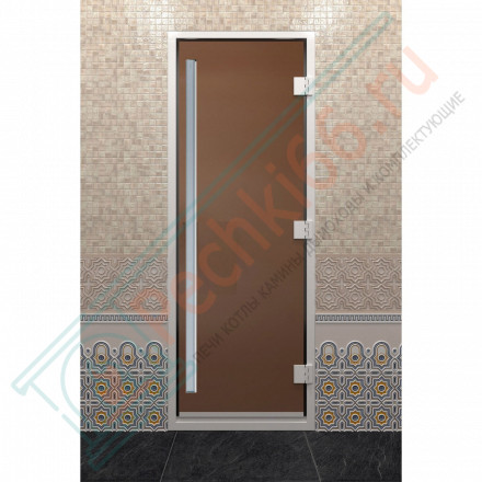 Стеклянная дверь DoorWood «Хамам Престиж Бронза матовая» 1900х700 мм